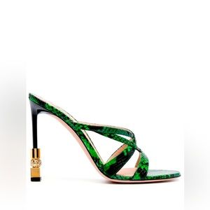 Bally
Green Carolyn Snakeskin-Effect 105 Leather Mules